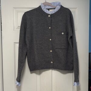 entro Charcoal Gray Button-Front Cardigan